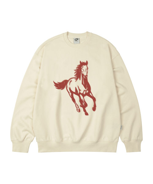 WILDROCK（ワイルドロック）の「ランニングホース オーバーサイズ スウェット_9 COL（スウェット・メンズ・ブラック/ベージュ/ネイビー/ブラウン/ピンク/ブルー/アイボリー/ダークグレー/チャコール・SMALL/MEDIUM/LARGE）」の15枚目の写真