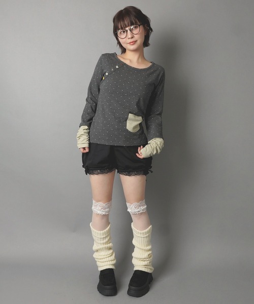 SPINNS(スピンズ)の「長袖カットソー/ポケット/無地/スタードット/NEO森ガール(Tシャツ/カットソー・レディース・ネイビー/パープル/ブラウン系その他/グレー系その他・ONESIZE)」の8枚目の写真