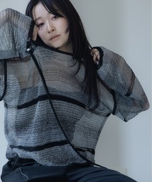 VACANCY（ヴァカンシー）の「【VACANCY公式商品】ドロストアシメ透かし編みシアートップス（ニット/セーター）」