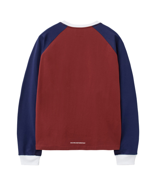 PHYPS MOTORCYCLE(フィップスモーターサイクル)の「Tri Color Raglan Long Sleeve Red(Tシャツ/カットソー・レディース・その他・X-LARGE/LARGE/MEDIUM/SMALL)」の2枚目の写真