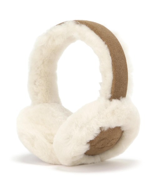 UGG(アグ)の「UGG(アグ)Sheepskin Embroidery Earmuff/20955(Tシャツ/カットソー・レディース・ベージュ/ブラック・F)」の1枚目の写真