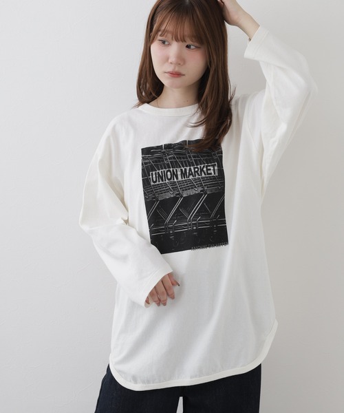 FUNALIVE(ファンアライブ)の「Le Melange 9分袖フォトプリントTシャツ(Tシャツ/カットソー・レディース・オフホワイト・FREE)」の8枚目の写真
