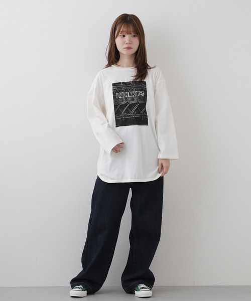 FUNALIVE(ファンアライブ)の「Le Melange 9分袖フォトプリントTシャツ(Tシャツ/カットソー・レディース・オフホワイト・FREE)」の9枚目の写真