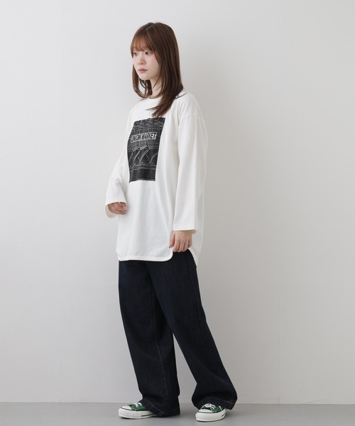 FUNALIVE(ファンアライブ)の「Le Melange 9分袖フォトプリントTシャツ(Tシャツ/カットソー・レディース・オフホワイト・FREE)」の10枚目の写真