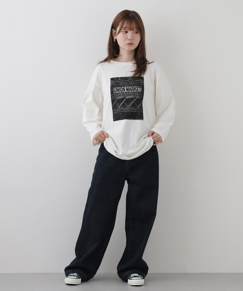 FUNALIVE(ファンアライブ)の「Le Melange 9分袖フォトプリントTシャツ(Tシャツ/カットソー・レディース・オフホワイト・FREE)」の11枚目の写真