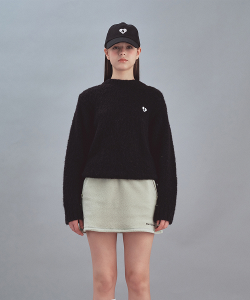 Rest&Recreation(レストアンドレクリエーション)の「HEART LOGO WOOL KNIT TOP - BLACK(ニット/セーター・レディース・その他・ONE SIZE)」の1枚目の写真