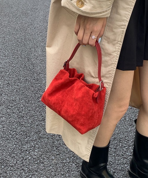 Ritzy(リッツィー)の「2way フェイクスエード ギャザーミニショルダーバッグ ハンドバッグ(ショルダーバッグ・レディース・レッド/モカ/マスタード・FREE)」の15枚目の写真