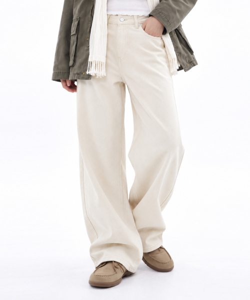 RANDOMOFF（ランダムオフ）の「BTB : COMFY ジーンズ [クリーム]（その他パンツ・レディース・ホワイト・LARGE/MEDIUM/X-SMALL/SMALL）」の2枚目の写真