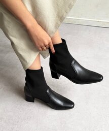 Chez toi | ニット切替ショートブーツ(ブーツ)