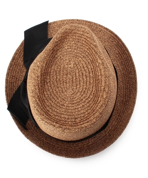 HusHusH(ハッシュアッシュ)の「リボン付きペーパー中折れハット(ハット・レディース・ブラウン/ブラウン系1/ベージュ・00)」の5枚目の写真