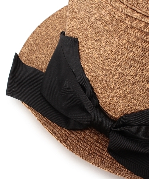 HusHusH(ハッシュアッシュ)の「リボン付きペーパー中折れハット(ハット・レディース・ブラウン/ブラウン系1/ベージュ・00)」の7枚目の写真