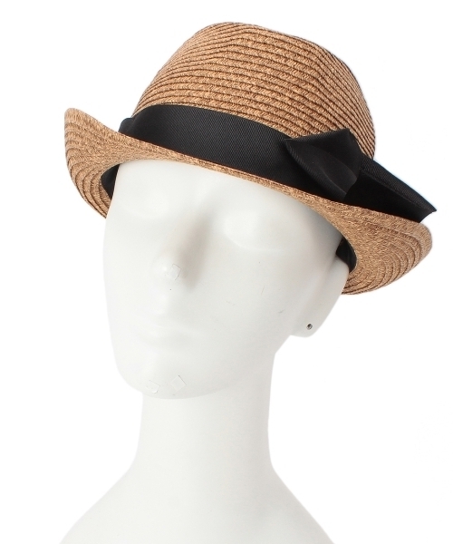 HusHusH(ハッシュアッシュ)の「リボン付きペーパー中折れハット(ハット・レディース・ブラウン/ブラウン系1/ベージュ・00)」の8枚目の写真