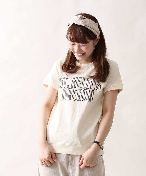 coen（コーエン）の「起毛スラブ天竺ロゴプリントプルオーバー（Tシャツ/カットソー・レディース・ナチュラル/ブラック・LARGE/MEDIUM）」の2枚目の写真