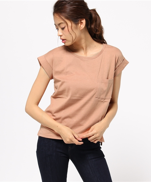 mystic（ミスティック）の「袖ロールアップポケットT（Tシャツ/カットソー・レディース・キャメル/その他/カーキ/ブラック/グレー・ﾌﾘ-）」の6枚目の写真