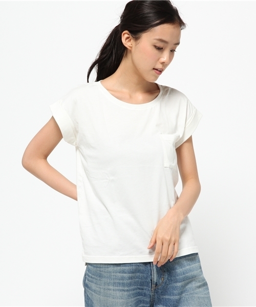 mystic（ミスティック）の「袖ロールアップポケットT（Tシャツ/カットソー・レディース・キャメル/その他/カーキ/ブラック/グレー・ﾌﾘ-）」の5枚目の写真