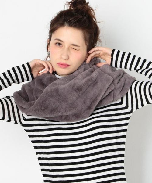 Another Edition（アナザーエディション）の「フェイクファースヌード/AEBFC FKFUR SND（ストール/ショール・レディース・ブラック/グレー/ナチュラル・FREE）」の7枚目の写真