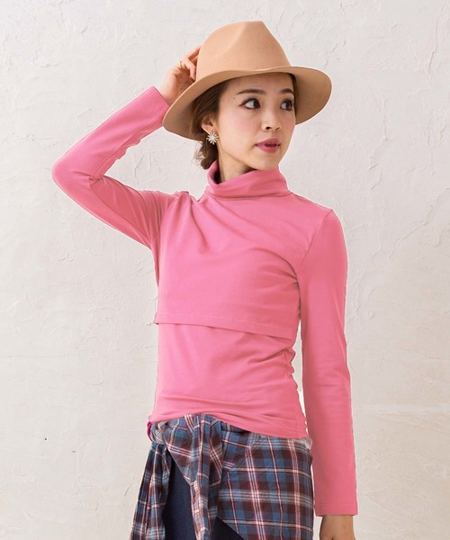 SweetMommy(スウィートマミー)の「授乳 タートルネック トップス(マタニティウェア/グッズ・レディース・チャコール/ネイビー/ライトカーキ/ブラック/杢グレー/ミント/ピンク/コーラルピンク/キャメル/オフホワイト/カーキ/ダークパープル/ボルドー/モカ/ブラウン系その他/アイボリー/ブラック系/ブラック系その他/ブラック系2/ホワイト系2/ラベンダー・L/M/S)」の20枚目の写真