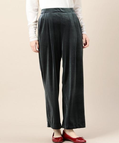BEAUTY&YOUTH UNITED ARROWS（ビューティーアンドユースユナイテッドアローズ）の「BY ベロア タックワイドパンツ◆（その他パンツ・レディース・ダークグレー/ブラック・SMALL/MEDIUM）」の2枚目の写真