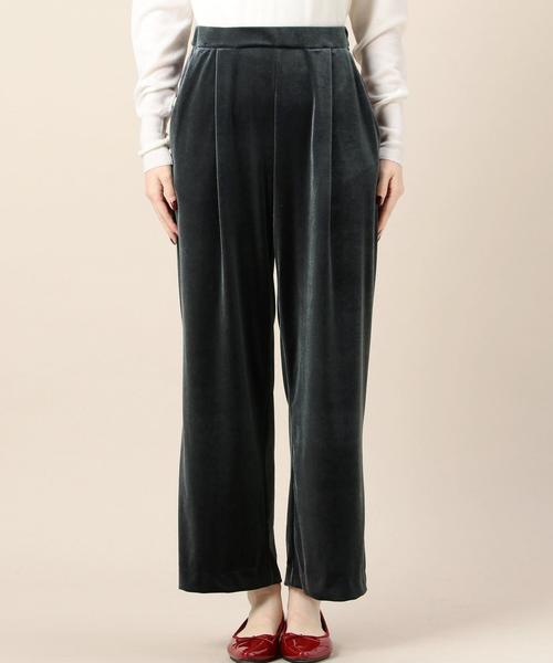 BEAUTY&YOUTH UNITED ARROWS（ビューティーアンドユースユナイテッドアローズ）の「BY ベロア タックワイドパンツ◆（その他パンツ・レディース・ダークグレー/ブラック・SMALL/MEDIUM）」の4枚目の写真