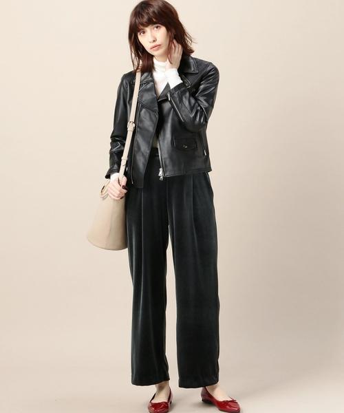 BEAUTY&YOUTH UNITED ARROWS（ビューティーアンドユースユナイテッドアローズ）の「BY ベロア タックワイドパンツ◆（その他パンツ・レディース・ダークグレー/ブラック・SMALL/MEDIUM）」の9枚目の写真