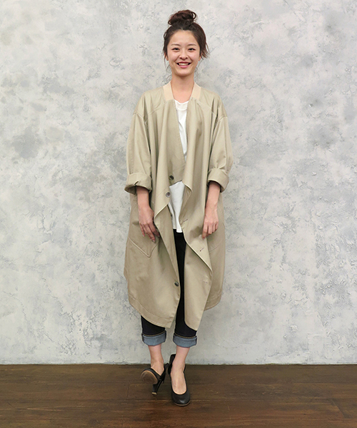 mercibeaucoup,（メルシーボークー）の「S わさっトレンチ（トレンチコート・レディース・ベージュ/ネイビー・0/01）」の17枚目の写真