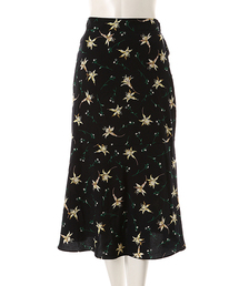 Color | レトロフラワーミモレ丈フレアスカート(スカート)