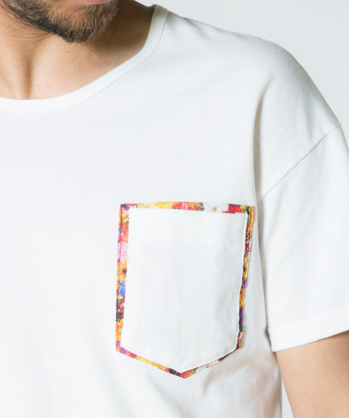 rehacer（レアセル）の「Flower 2layer Pocket T（Tシャツ/カットソー・メンズ・ブラック/グレー/ホワイト・X-LARGE/MEDIUM/SMALL/LARGE）」の4枚目の写真