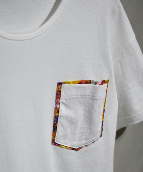 rehacer（レアセル）の「Flower 2layer Pocket T（Tシャツ/カットソー・メンズ・ブラック/グレー/ホワイト・X-LARGE/MEDIUM/SMALL/LARGE）」の5枚目の写真