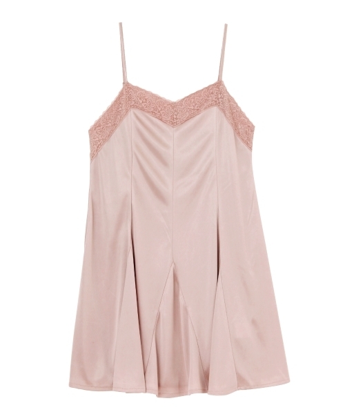 merry jenny(メリージェニー)の「レースサテンペチワンピース(ワンピース・レディース・ブラック/イエロー/ベージュ/ピンク・FREE)」の2枚目の写真