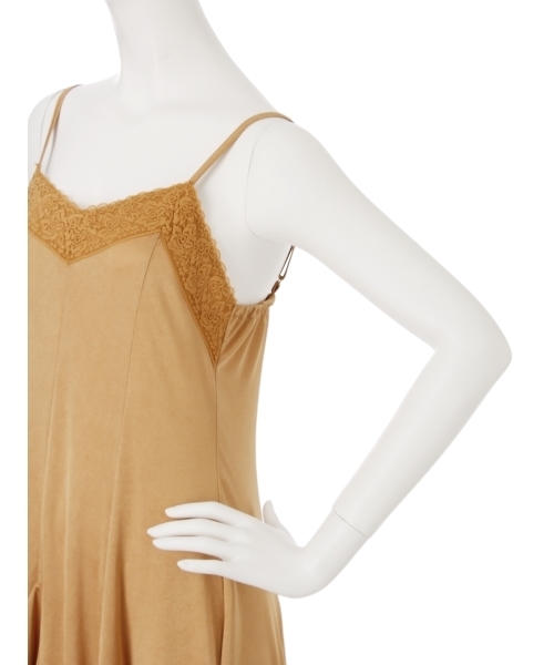 merry jenny(メリージェニー)の「レースサテンペチワンピース(ワンピース・レディース・ブラック/イエロー/ベージュ/ピンク・FREE)」の5枚目の写真