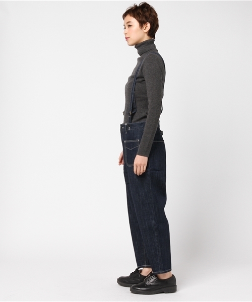 CUBE SUGAR（キューブシュガー）の「11ozデニム サスペンダー付きパンツ（デニムパンツ・レディース・ネイビー/ブルー・M/L）」の4枚目の写真