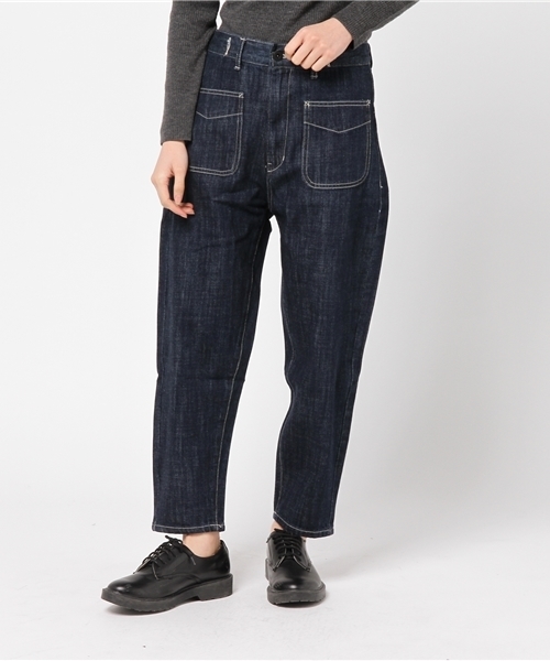 CUBE SUGAR（キューブシュガー）の「11ozデニム サスペンダー付きパンツ（デニムパンツ・レディース・ネイビー/ブルー・M/L）」の14枚目の写真