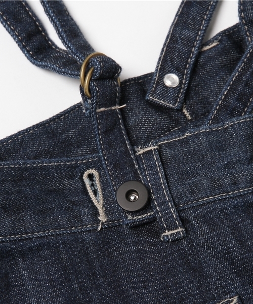 CUBE SUGAR（キューブシュガー）の「11ozデニム サスペンダー付きパンツ（デニムパンツ・レディース・ネイビー/ブルー・M/L）」の15枚目の写真