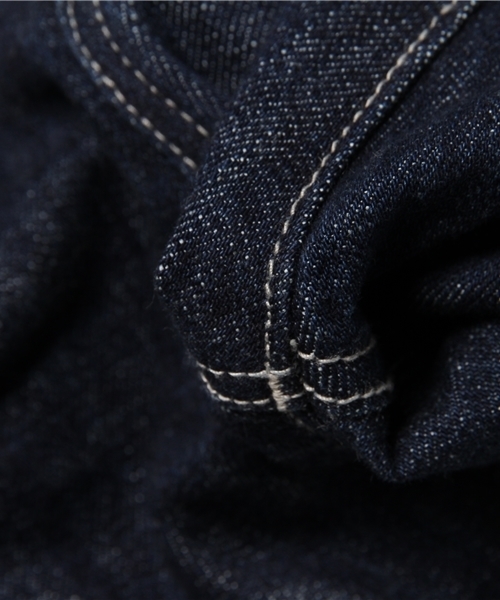 CUBE SUGAR（キューブシュガー）の「11ozデニム サスペンダー付きパンツ（デニムパンツ・レディース・ネイビー/ブルー・M/L）」の17枚目の写真