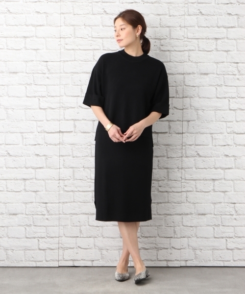 LEPSIM(レプシィム)の「12Gニットセットアップ 748947(ワンピース・レディース・ブラック/グリーン・LARGE/MEDIUM)」の3枚目の写真