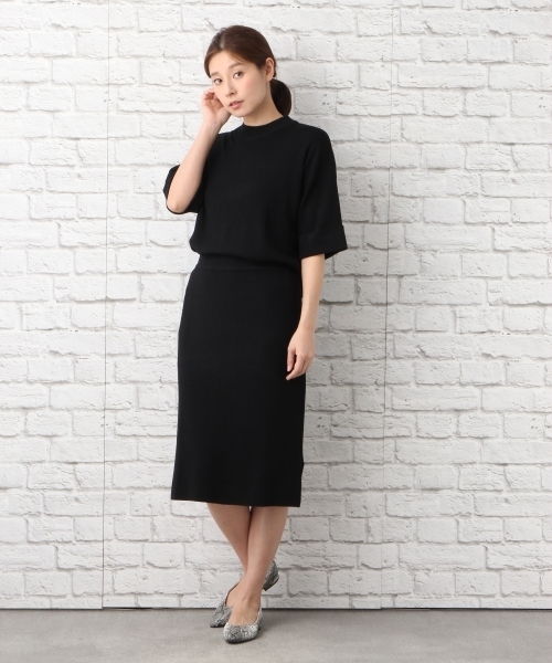 LEPSIM(レプシィム)の「12Gニットセットアップ 748947(ワンピース・レディース・ブラック/グリーン・LARGE/MEDIUM)」の4枚目の写真