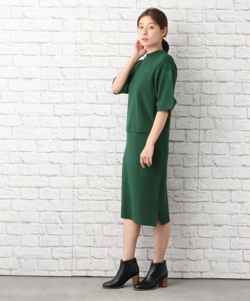 LEPSIM(レプシィム)の「12Gニットセットアップ 748947(ワンピース・レディース・ブラック/グリーン・LARGE/MEDIUM)」の5枚目の写真