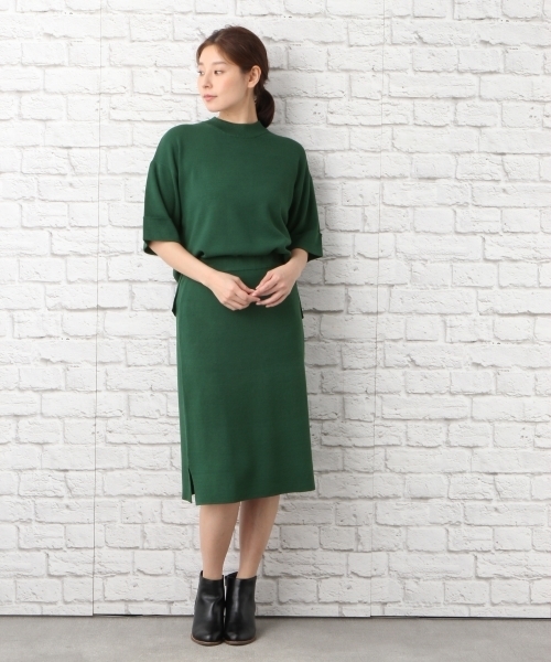 LEPSIM(レプシィム)の「12Gニットセットアップ 748947(ワンピース・レディース・ブラック/グリーン・LARGE/MEDIUM)」の6枚目の写真