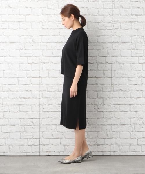 LEPSIM(レプシィム)の「12Gニットセットアップ 748947(ワンピース・レディース・ブラック/グリーン・LARGE/MEDIUM)」の7枚目の写真