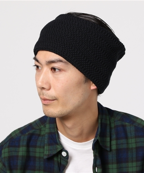 C-PLUS（シープラス）の「【C-PLUS】コットンヘアバンド（ヘアバンド・メンズ・ネイビー/ブラック・FREE）」の2枚目の写真