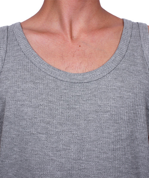 ８(eight)（エイト）の「ワッフル ロング丈 タンクトップ サーマル（タンクトップ・メンズ・グレー/ホワイト/ブラック/カーキ・MEDIUM/X-LARGE/LARGE）」の21枚目の写真