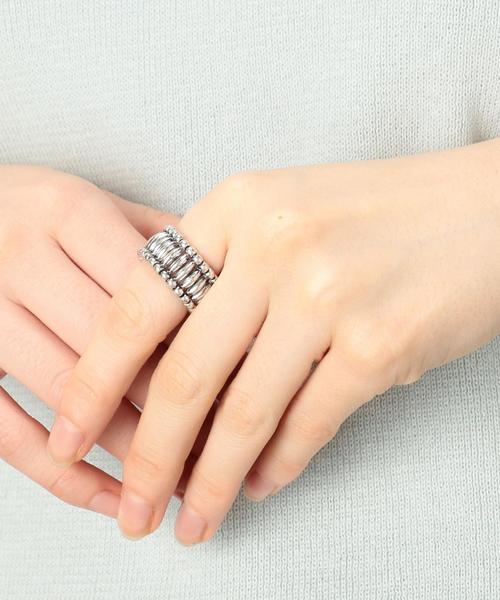 green label relaxing（グリーンレーベルリラクシング）の「CB メタルパーツゴム/リング ◆（リング・レディース・シルバー/ゴールド・FREE）」の6枚目の写真