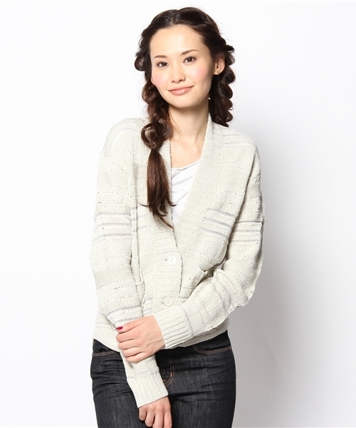 And A（アンドエー）の「ループヤーンカーディガン（カーディガン/ボレロ・レディース・グレー/ネイビー/イエロー/イエロー系その他/アイボリー・38）」の3枚目の写真