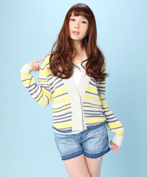 And A（アンドエー）の「ループヤーンカーディガン（カーディガン/ボレロ・レディース・グレー/ネイビー/イエロー/イエロー系その他/アイボリー・38）」の5枚目の写真