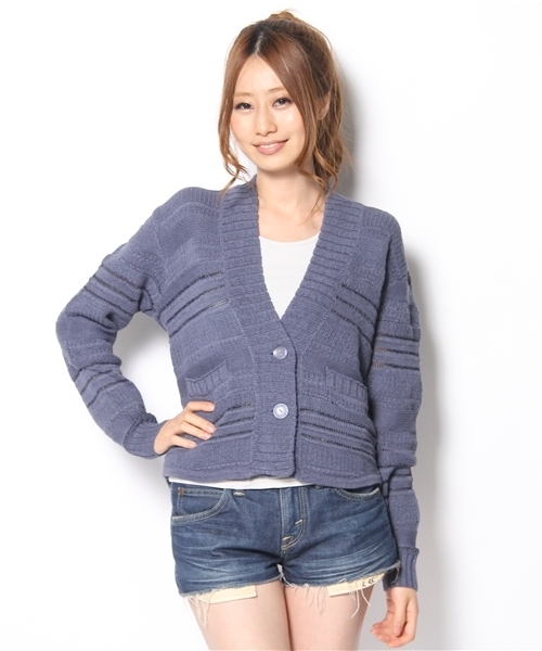 And A（アンドエー）の「ループヤーンカーディガン（カーディガン/ボレロ・レディース・グレー/ネイビー/イエロー/イエロー系その他/アイボリー・38）」の2枚目の写真