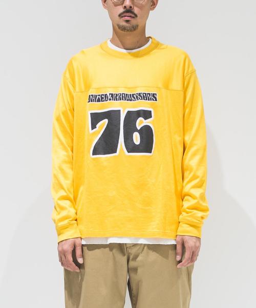 UNITED ARROWS & SONS（ユナイテッドアローズアンドサンズ）の「UNITED ARROWS & SONS（ユナイテッドアローズ＆サンズ）MAT/M FOOTBOOL TEE ◆（Tシャツ/カットソー・メンズ・イエロー/パープル・MEDIUM/SMALL/LARGE/X-LARGE）」の7枚目の写真