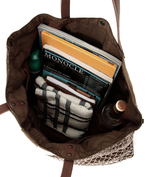 VAINL ARCHIVE（ヴァイナルアーカイブ）の「VAINL ARCHIVE×PORTER TOTE BAG（トートバッグ・メンズ・ブラウン/ネイビー・ONE SIZE）」の5枚目の写真