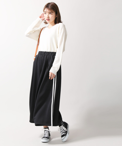 WEGO(ウィゴー)の「WEGO/サイドラインガウチョパンツ(その他パンツ・レディース・ブラック/レッド/ネイビー・FREE)」の6枚目の写真