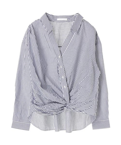 AMERICAN HOLIC（アメリカンホリック）の「フロントねじりシャツ（シャツ/ブラウス・レディース・オフホワイト/ベージュ/ブルー系その他/ブルー系その他2・FREE）」の11枚目の写真