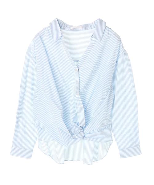 AMERICAN HOLIC（アメリカンホリック）の「フロントねじりシャツ（シャツ/ブラウス・レディース・オフホワイト/ベージュ/ブルー系その他/ブルー系その他2・FREE）」の12枚目の写真
